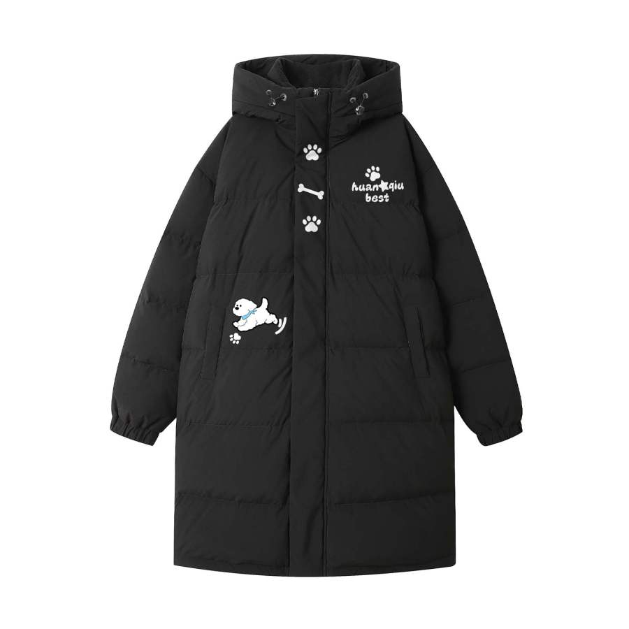HUANQIU Down Jackets Unisex Hooded Thickened Puffer Jacket