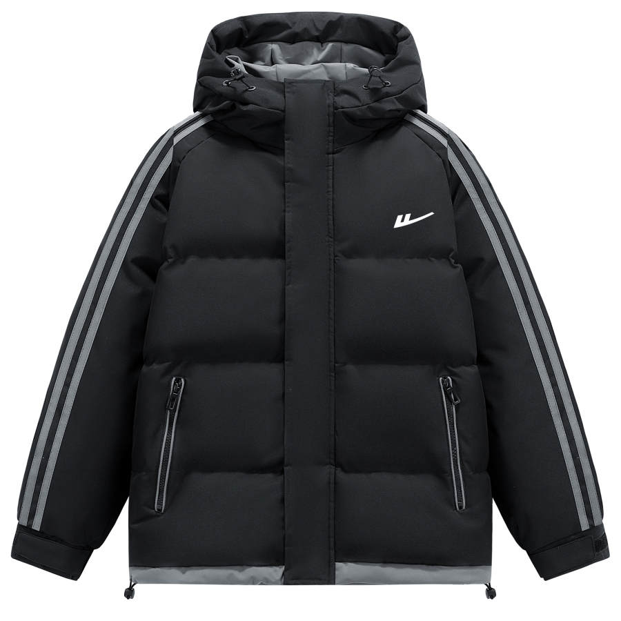 WARRIOR WARRIOR Puffer Jackets Unisex Hooded Thickened Padded Puffer Jacket