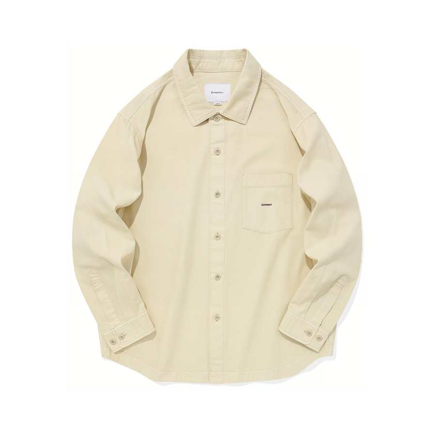 COVERNAT Shirts Unisex Beige Lapel Moderate