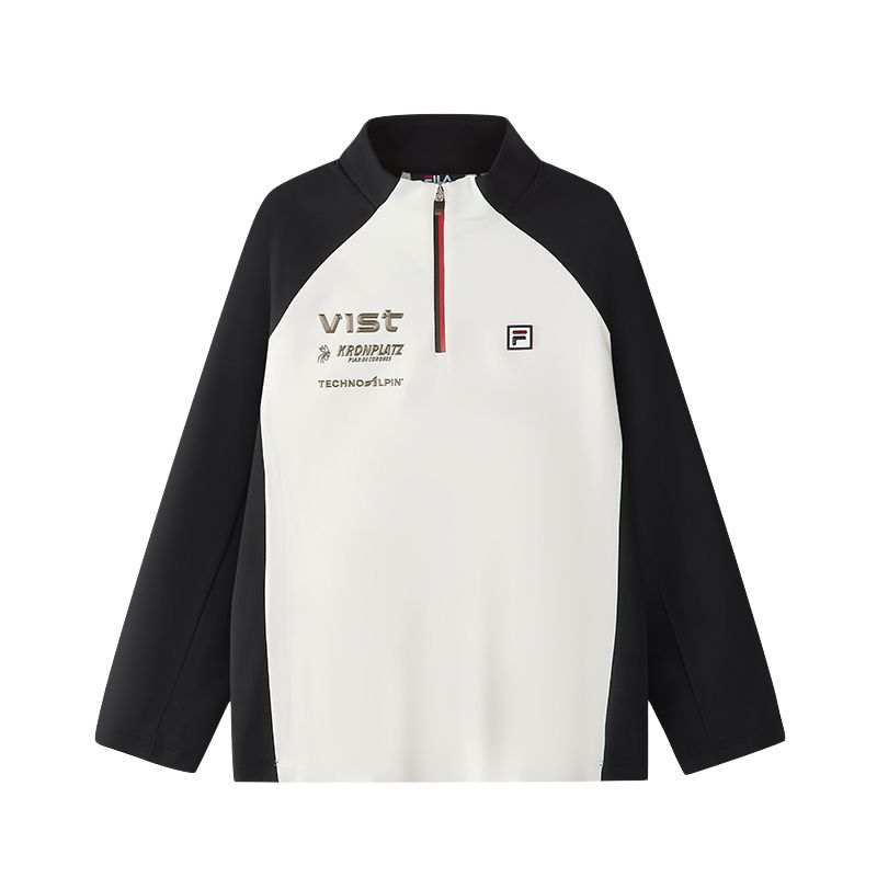 FILA KIDS x FBOX+, T Shirt PERFORMANCE Stand Collar Thermal Pullover Fleece Lined Long Sleeved Kids'