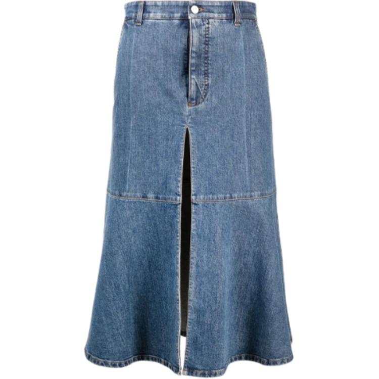 Stella McCartney Denim Short Skirts Women's Blue Moderate Long A Line Skirt