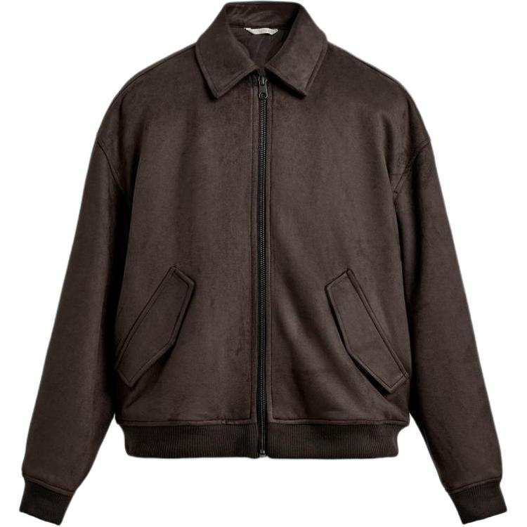 ZARA ZARA Puffer Jackets Men's Brown Lapel Moderate Puffer Jacket