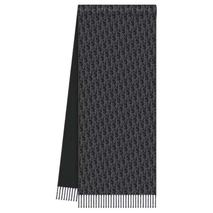 DIOR DIOR Knit Scarves Unisex Black/Dark Gray