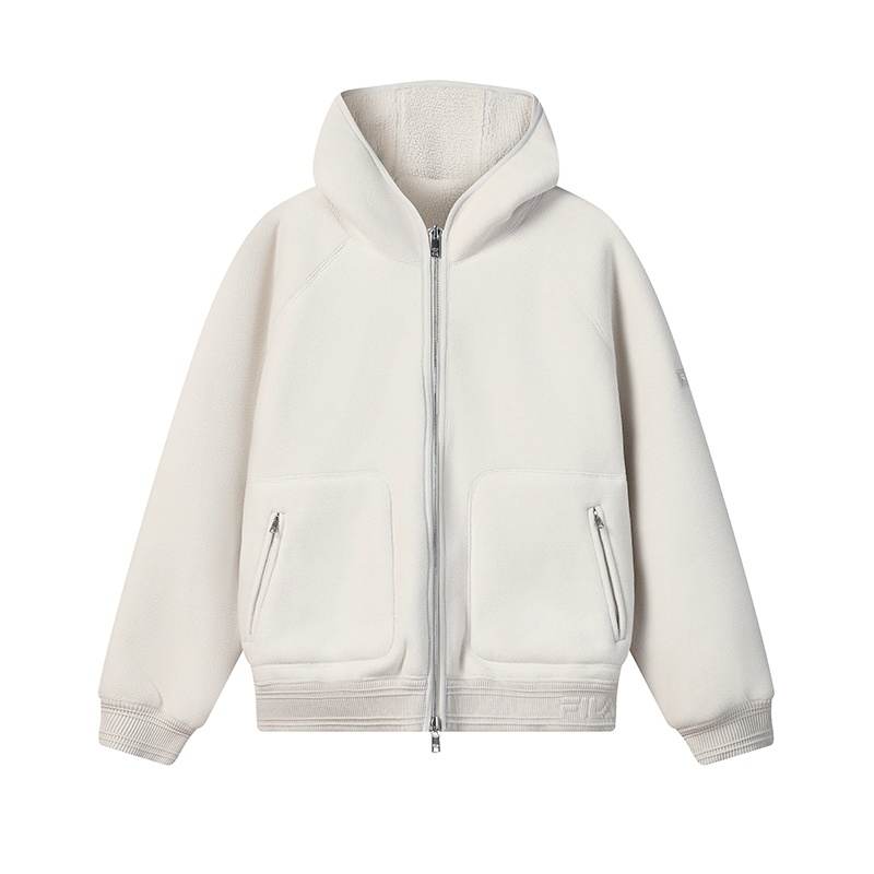 FILA MILANO Velvet feel Coat Men's Light Gray Ivory