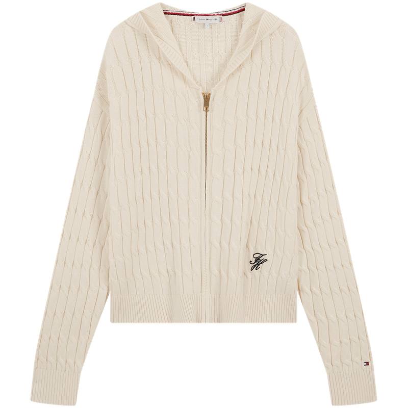 Tommy Hilfiger cable-knit zip sweater