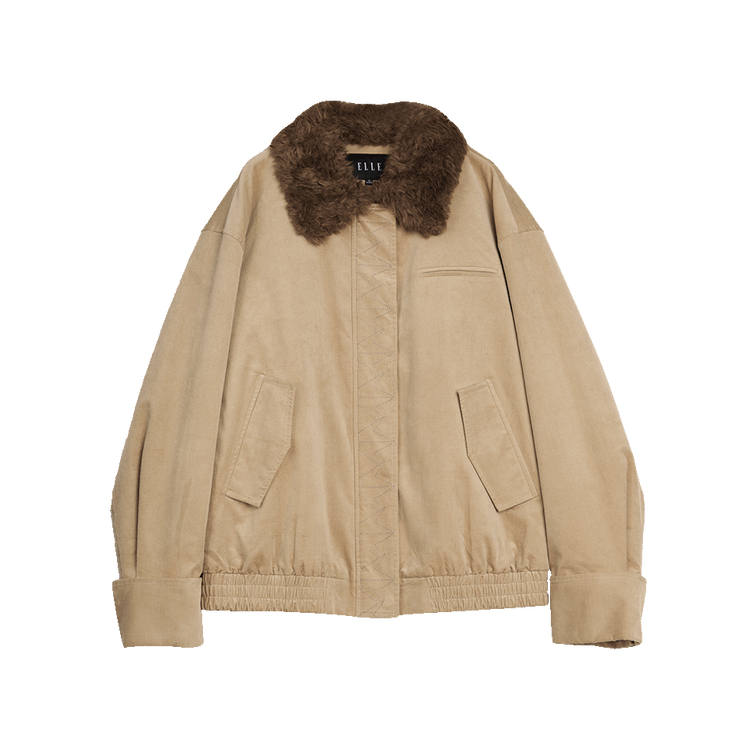 ELLE Puffer Jackets Women's Khaki Moderate Cargo Puffer Jacket