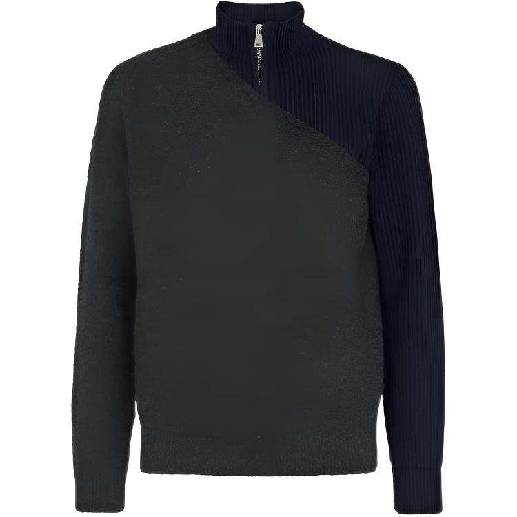 FENDI Fendi ribbed-collar half-zip sweater