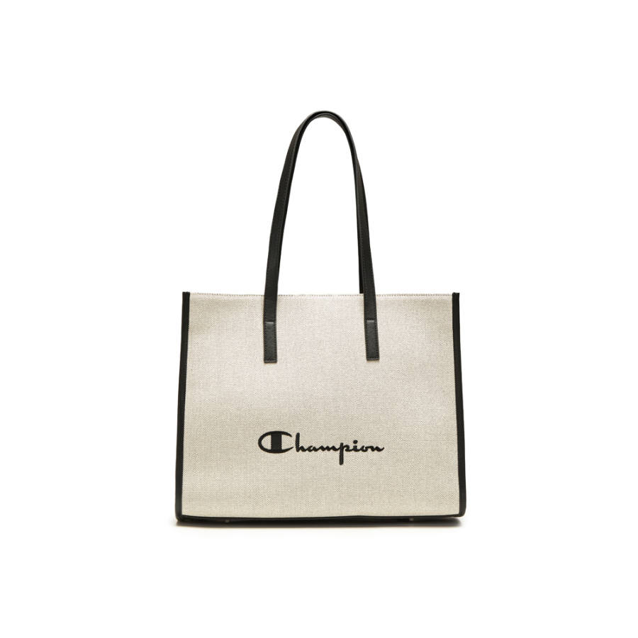 Champion Fabric+Artificial Leather Shoulder Bag Regular Unisex White/Black/Khaki Dual Color Canvas/Light Blue Denim
