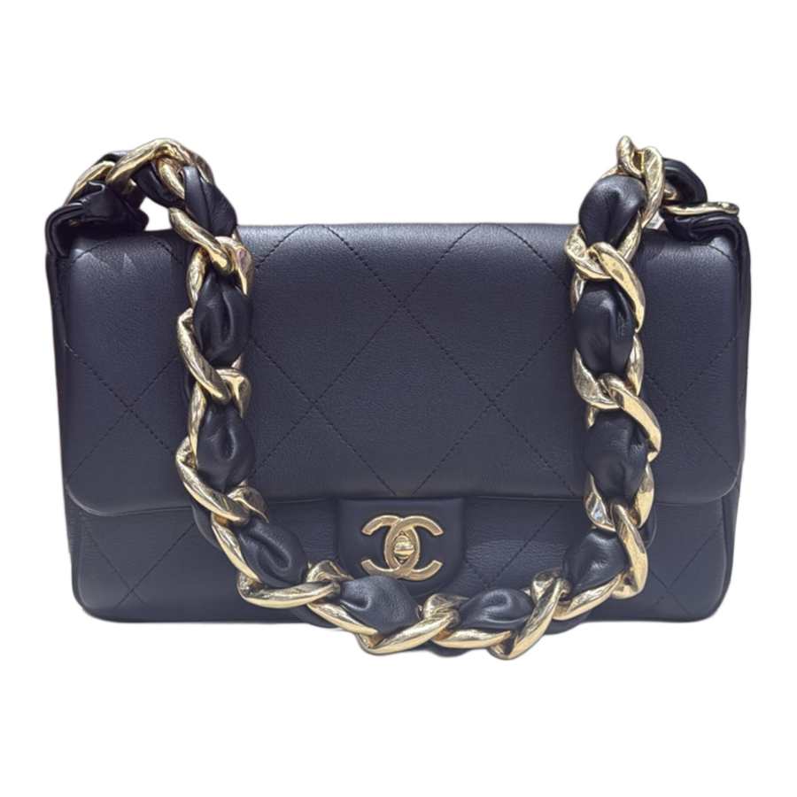 CHANEL Brand Logo Label Shoulder Bag Women's Black