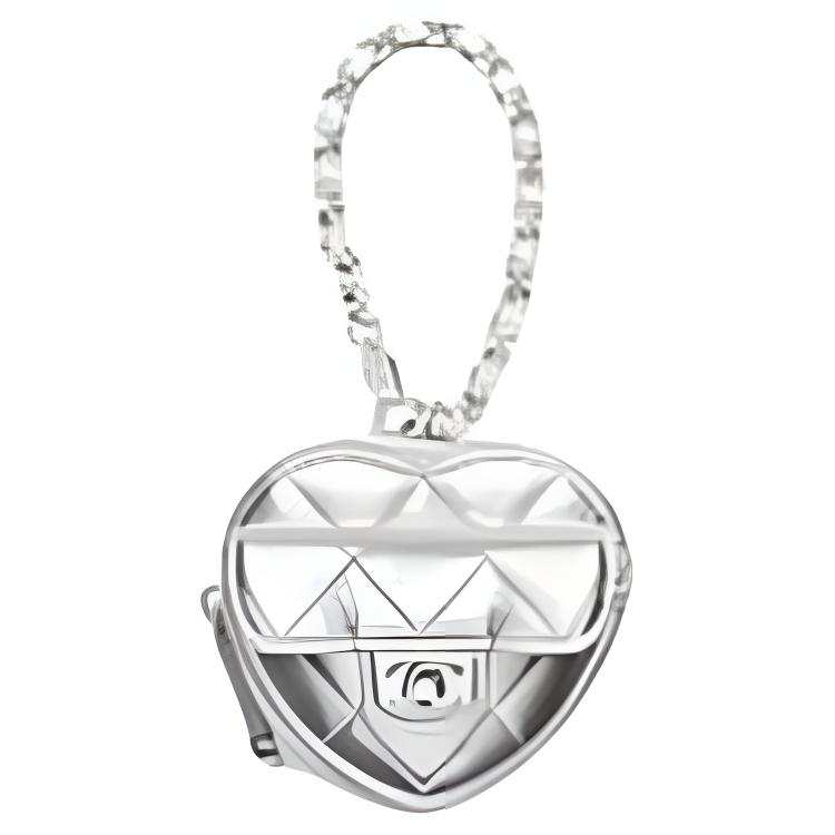 CHANEL Sheepskin Material Silver Tone Buckle Bag Accessory Mini Women's Silver