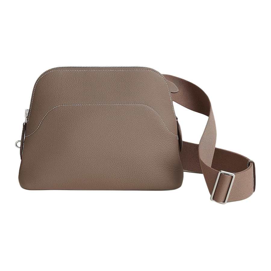 HERMES Calfskin Shoulder Bag 26 Women's Elephant Gray