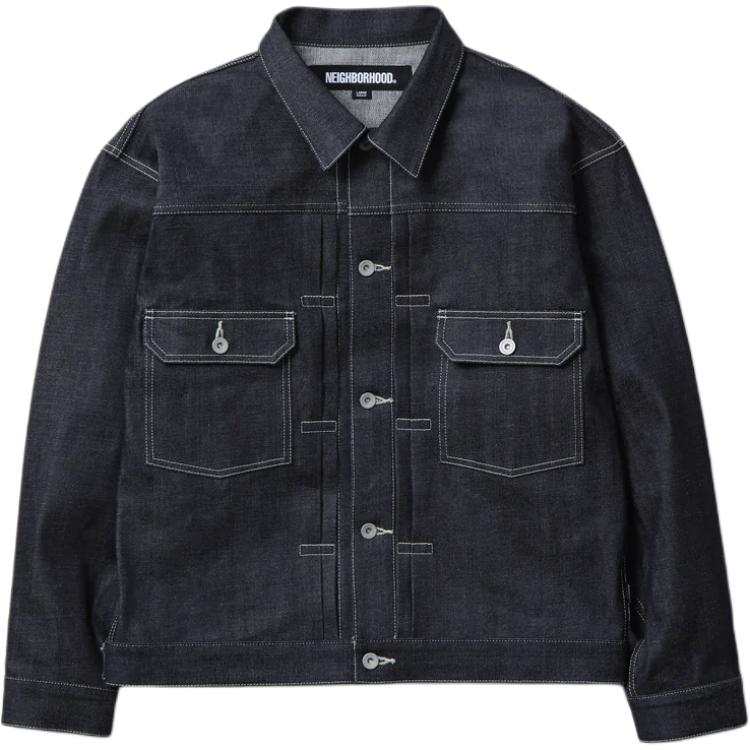 Neighborhood button-fastening denim jacket