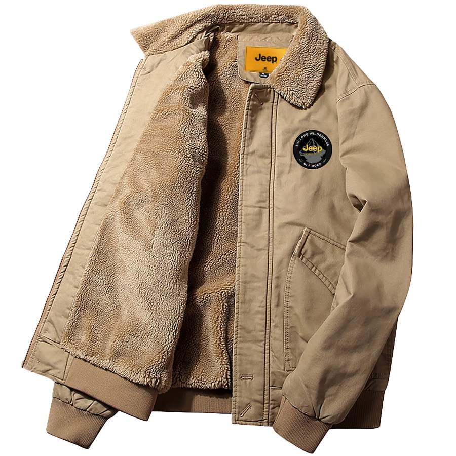 Jeep Jeep Puffer Jackets Unisex Lapel Fleece Lined