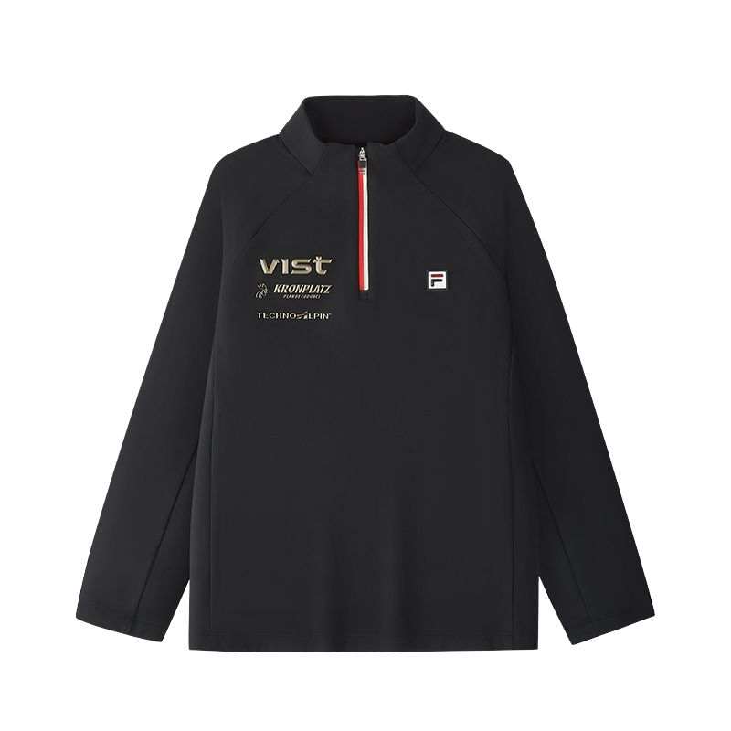 FILA KIDS x FBOX+, T Shirt Performance Fleece Lined Long Sleeve Pullover With Stand Collar Kids'