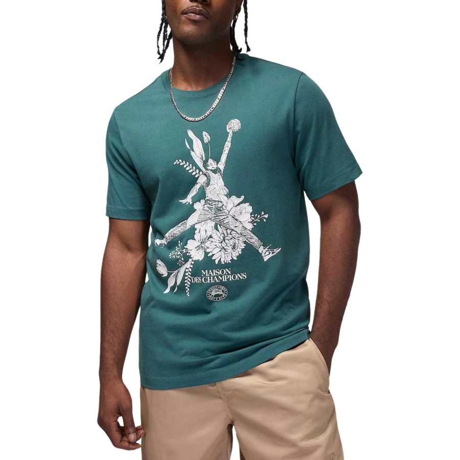 Jordan Jordan Dri FIT T Shirts Men's Oxidation Green Crew Neck Moderate