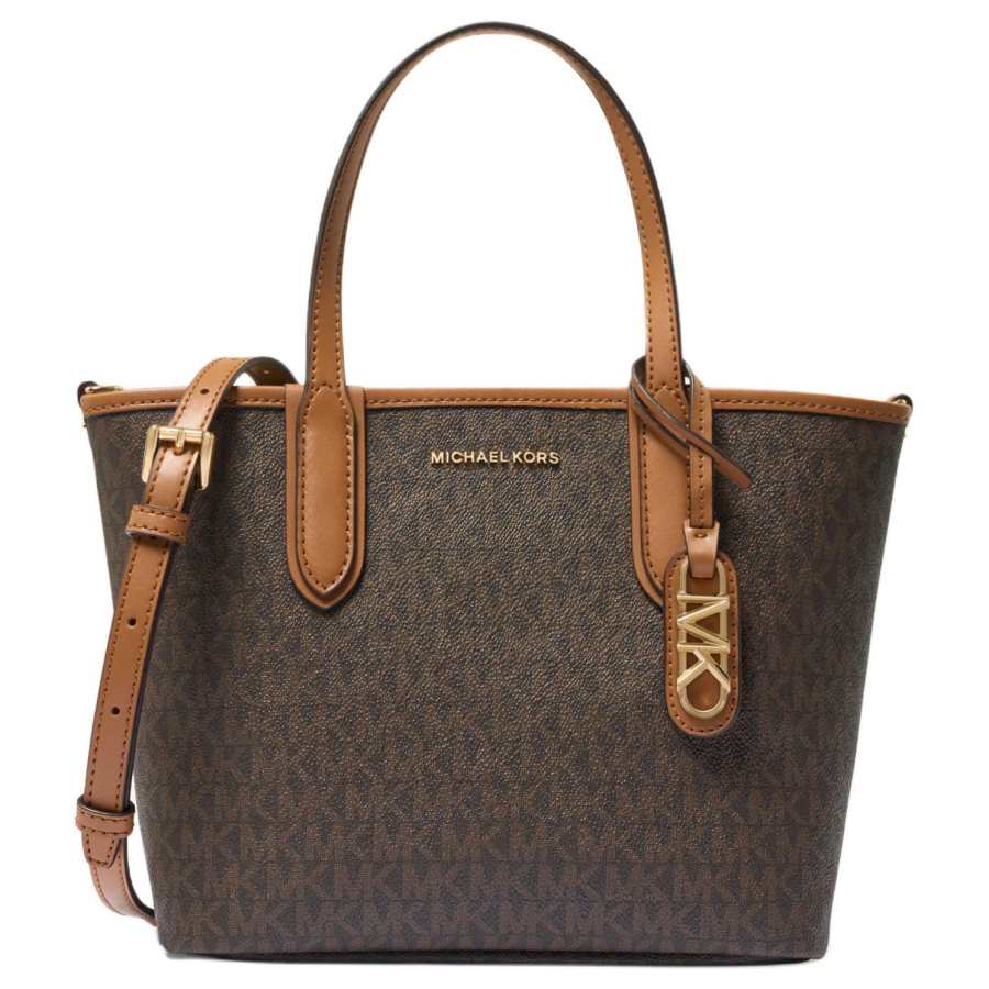 MICHAEL KORS Eliza Artificial Leather Handbag Mini Women's Dark Brown & Acorn Brown