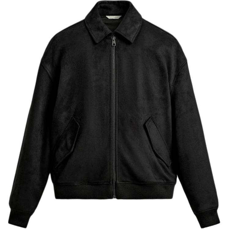 ZARA ZARA Puffer Jackets Men's Black Lapel Moderate Puffer Jacket