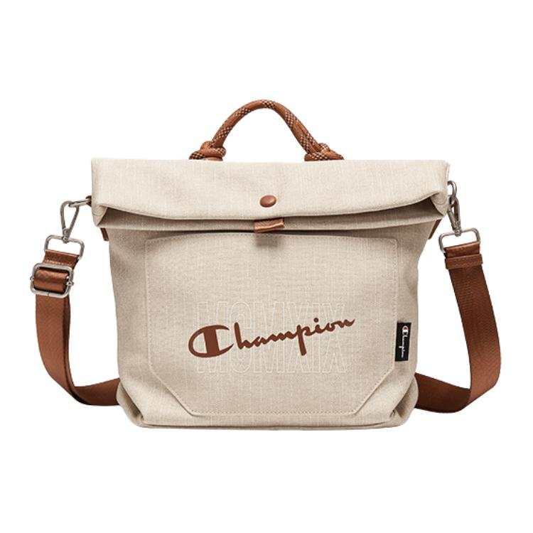 Champion Artificial Leather With Textile Handbag Regular Unisex Beige Apricot/Light Gray/Gray/Denim