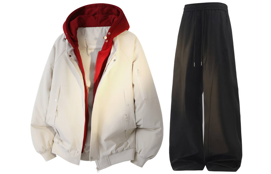 WARRIOR Casual Suits Unisex Hooded Thickened And Fleece Lined