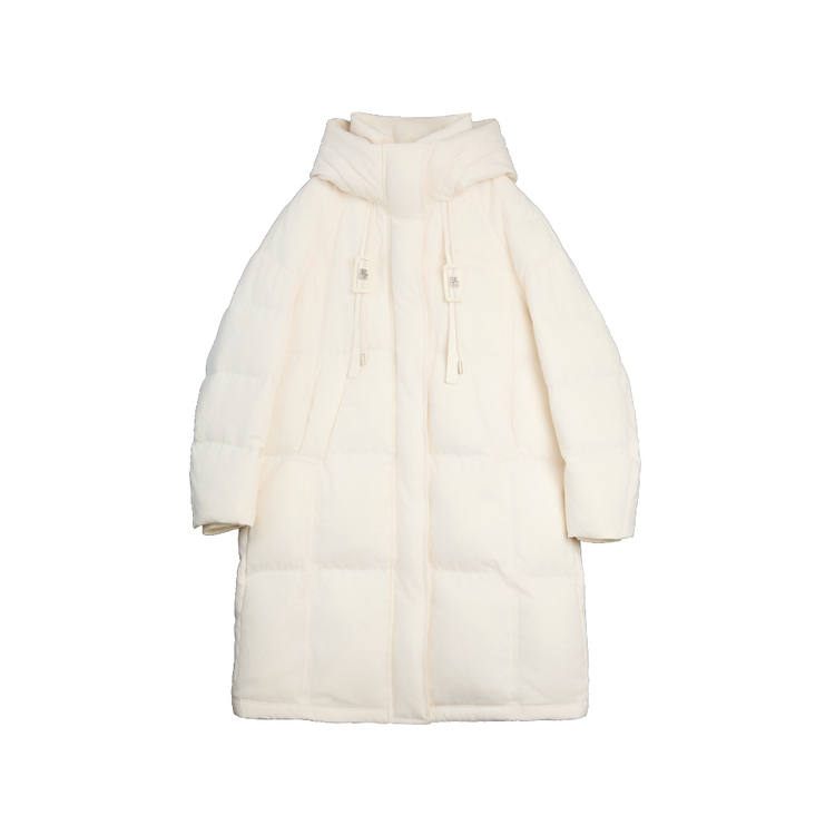 ELLE ELLE Down Jackets Women's Ecru Thickened Puffer Jacket