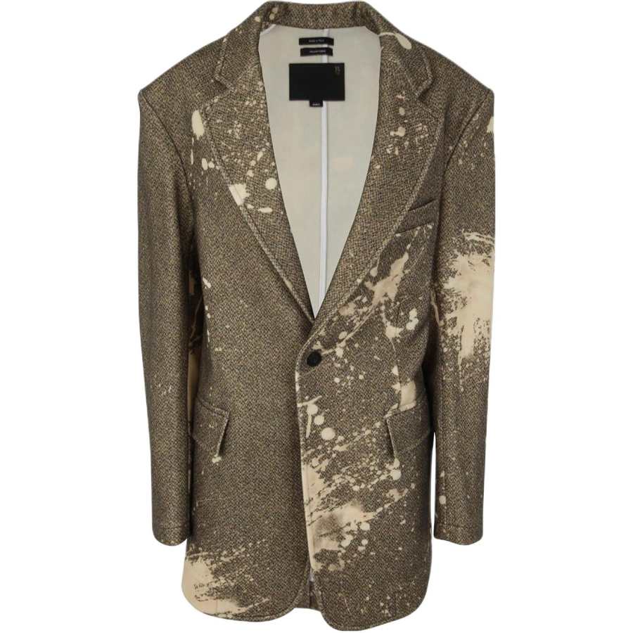 R13 R13 Paint Splatter-Printed Single-Breasted Tweed Blazer