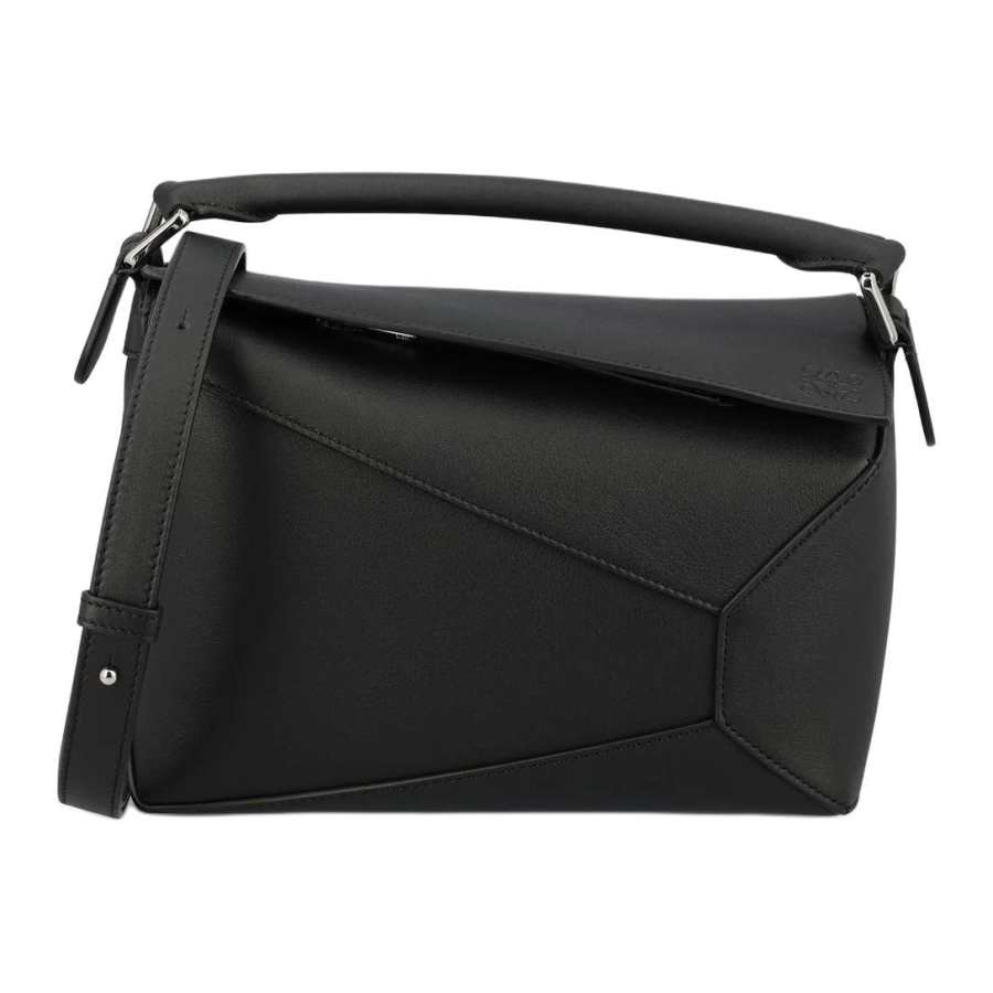 LOEWE PuzzleAnagram Calfskin One Shoulder Handbag Small Women's Black
