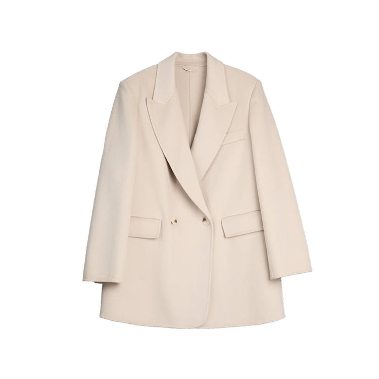 ELLE Coats Women's Apricot Suit Collar Moderate Straight Fit