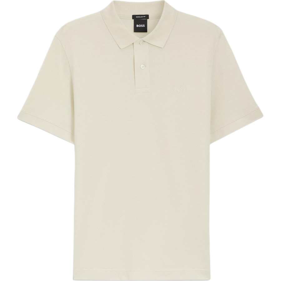 HUGO BOSS Polo Shirts Men's White Polo Collar Moderate Straight Fit