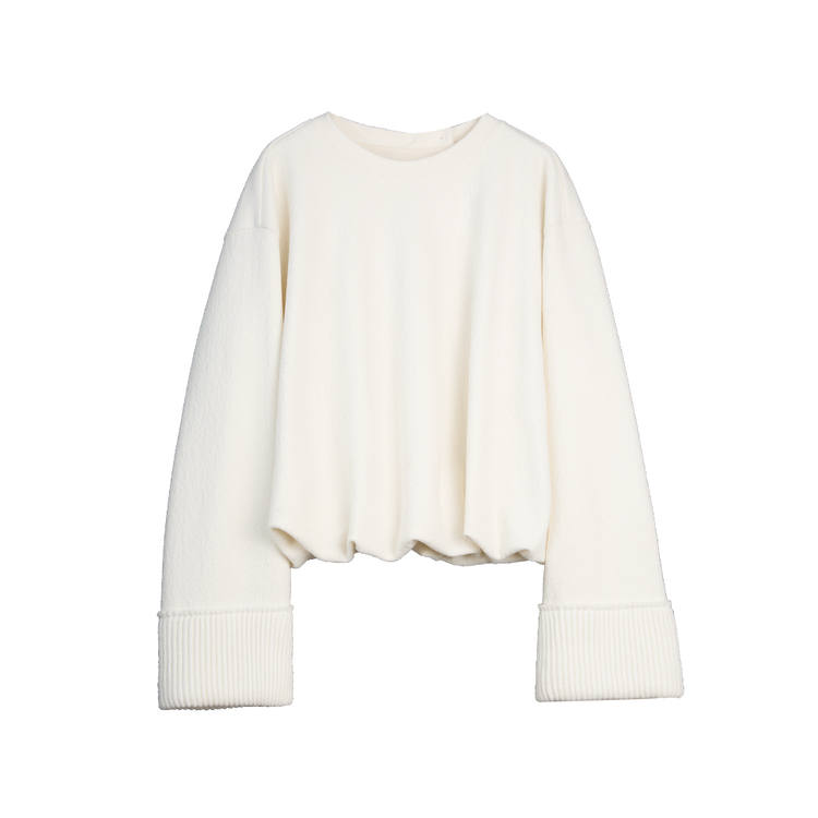 ELLE Sweatshirts Women's Ecru Crew Neck Moderate