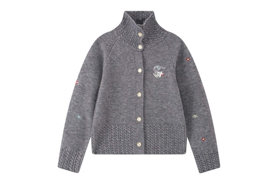 F426 F426 Sweaters Women's Lapel Moderate Cardigan
