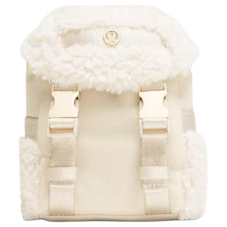 Lululemon Wunderlust Fleece Nylon Polyester Bag Charm Bag Accessory Extra Mini Women's Ivory