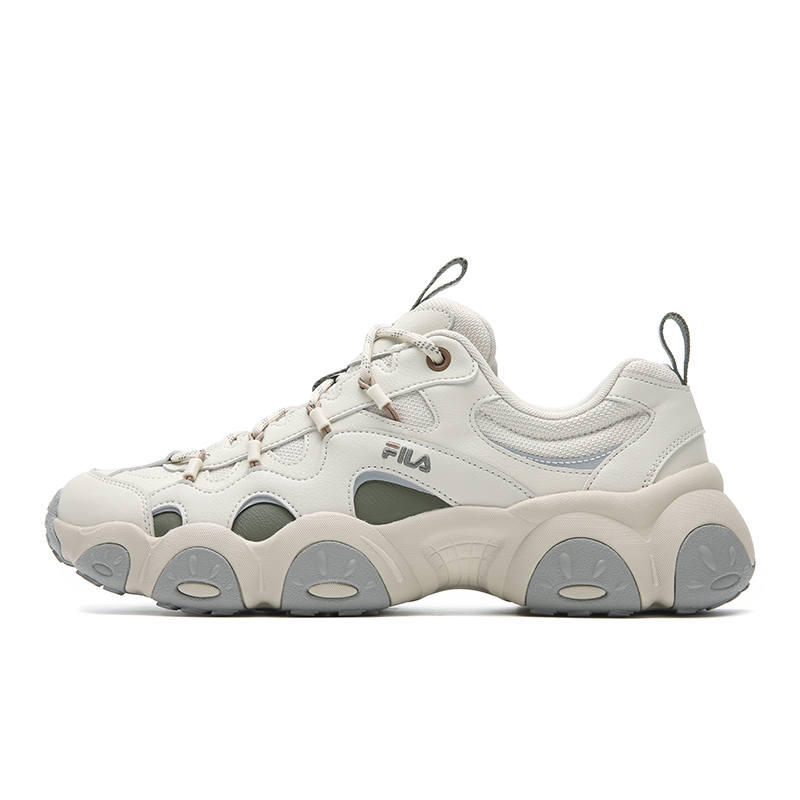 FILA FLUID 7 Cushioning Abrasion Resistant Lightweight Height Increasing Low top Chunky Sneakers Men's White Gray