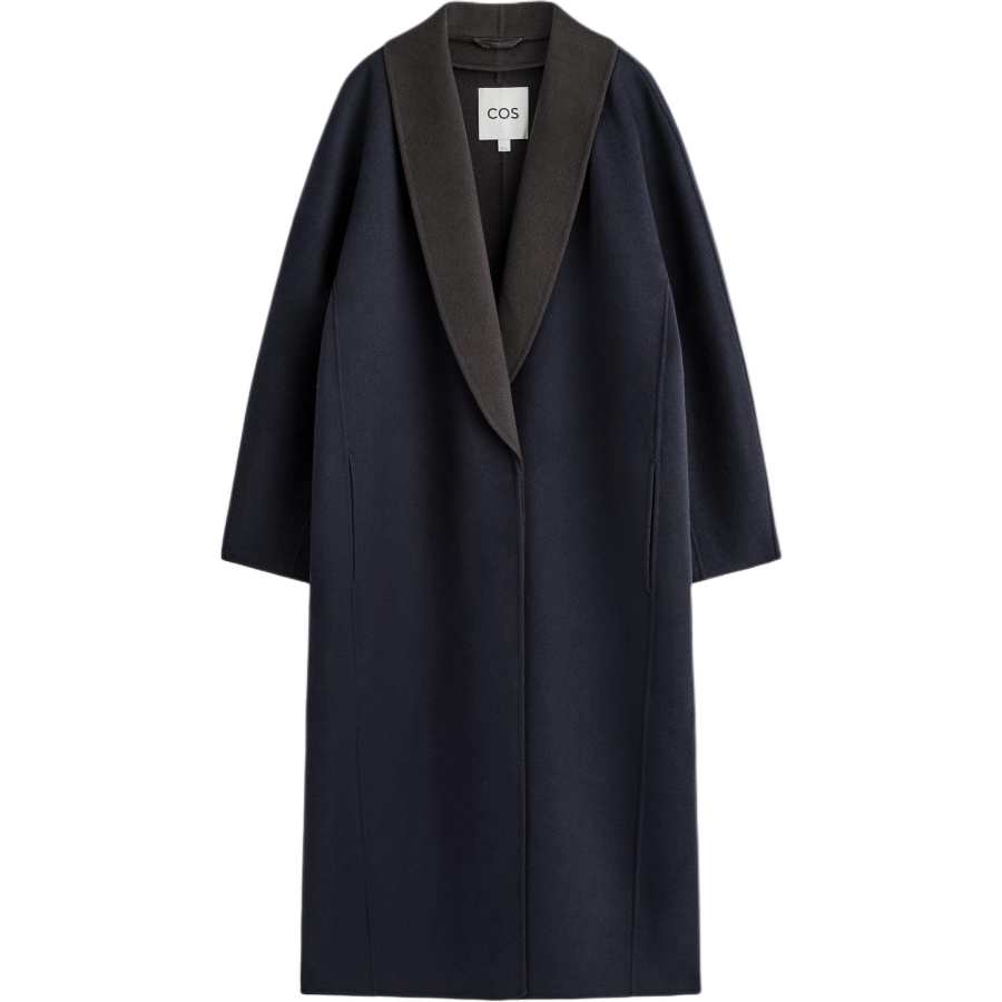 COS Coats Women's Navy Blue/Brown Moderate