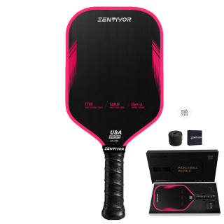 Zentivor Zanwu, Ultra Shimmery Red Fourth Generation Carbon Fiber Hot Pressed One Piece Pickleball Paddles
