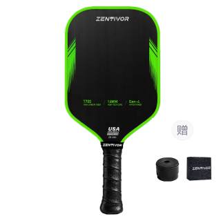 Zentivor Zanwu, Ultra Flash Green Hot Pressed Pickleball Paddles T700 Race Grade Professional Racket