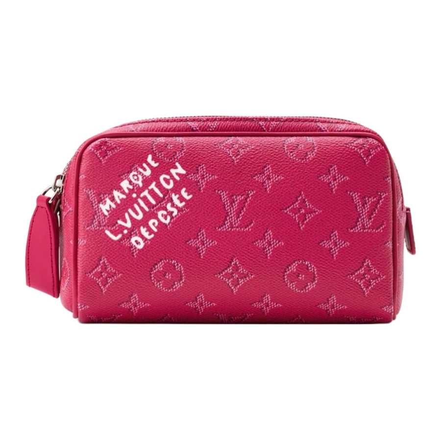 LOUIS VUITTON Dopp Kit Monogram Heritage Coated Canvas Toiletry Bag Mini Men's Pink