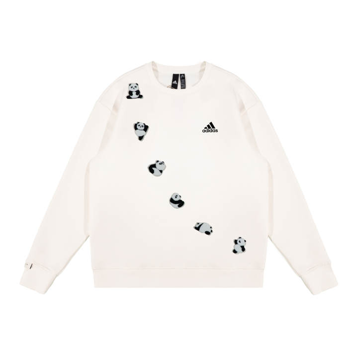 Adidas Adidas LABEL Sweatshirts Unisex White Crew Neck Moderate Regular