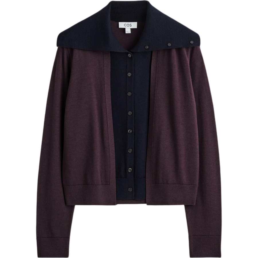 COS Knitwear Women's Navy Blue Moderate Cardigan