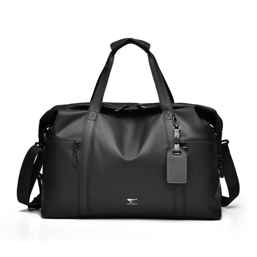 SEPTWOLVES 23L Synthetic Leather Travel Bag Men's Black