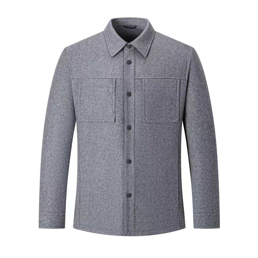 SEPTWOLVES SEPTWOLVES Jackets Men's Heather Gray Lapel Moderate Workwear