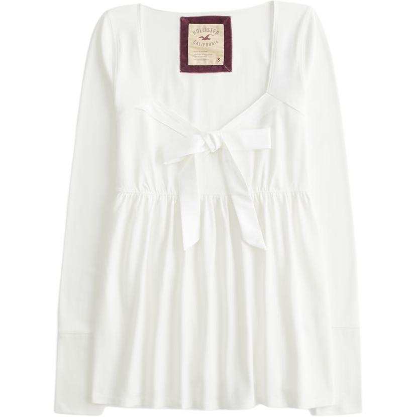 Hollister/ T Shirts Women's White V Neck Moderate Straight Fit