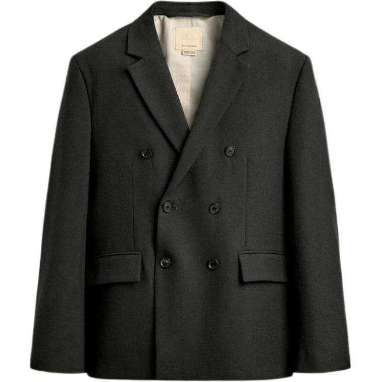 ZARA Business Suits Men's Green/Blue Lapel Moderate Business Suit