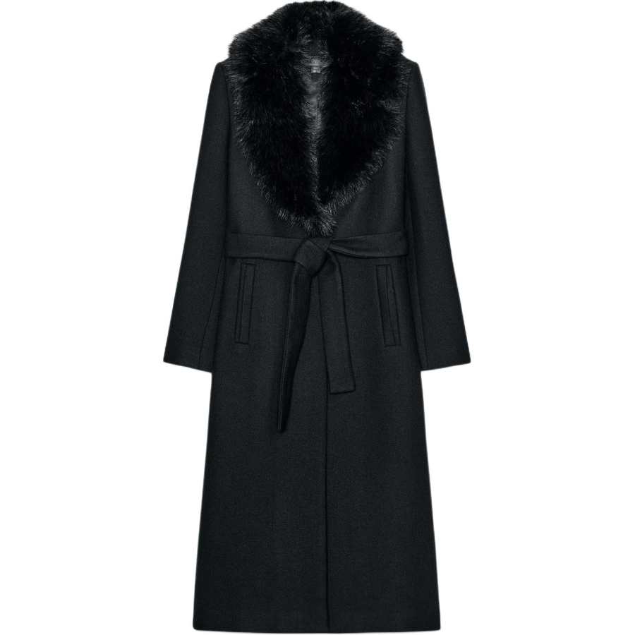 ZARA Coats Women's Black Lapel Moderate