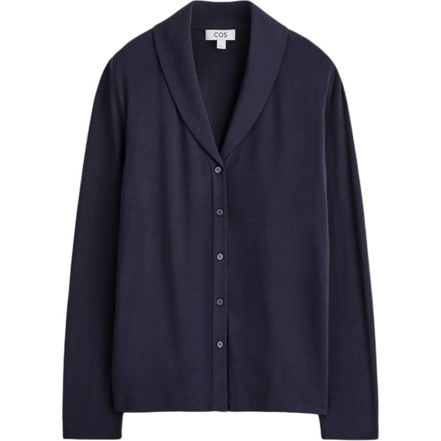 COS Knitwear Women's Navy Blue Moderate Cardigan