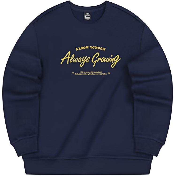 361° AG Series Crew Neck Pullover Loose Fit Letter Fleece Lined Sweatshirt Men's