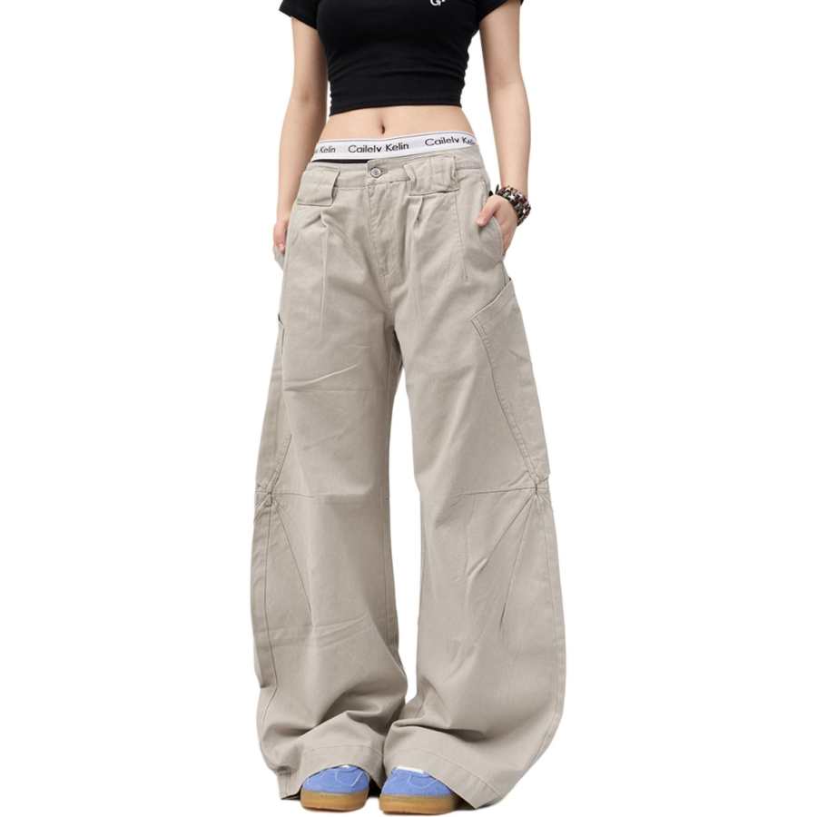 NEVER RULE NEVER RULE Casual Pants Unisex Khaki Moderate Cargo Pants