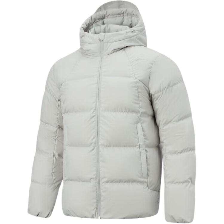 Li-Ning Li Ning Down Jackets Men's Crystal Gray Hooded Thickened