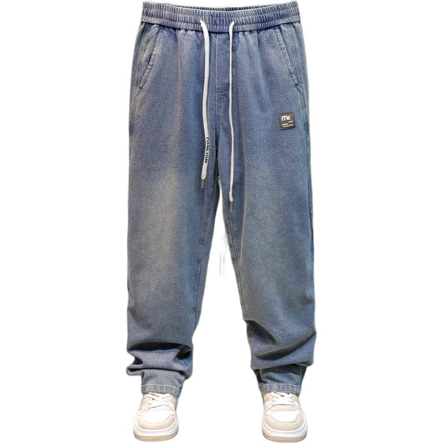 Tonlion Jeans Unisex Medium Blue Moderate Straight Fit Pants