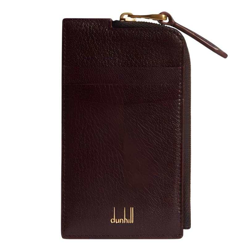 Dunhill Goatskin Card Holder Men's Burgundy
