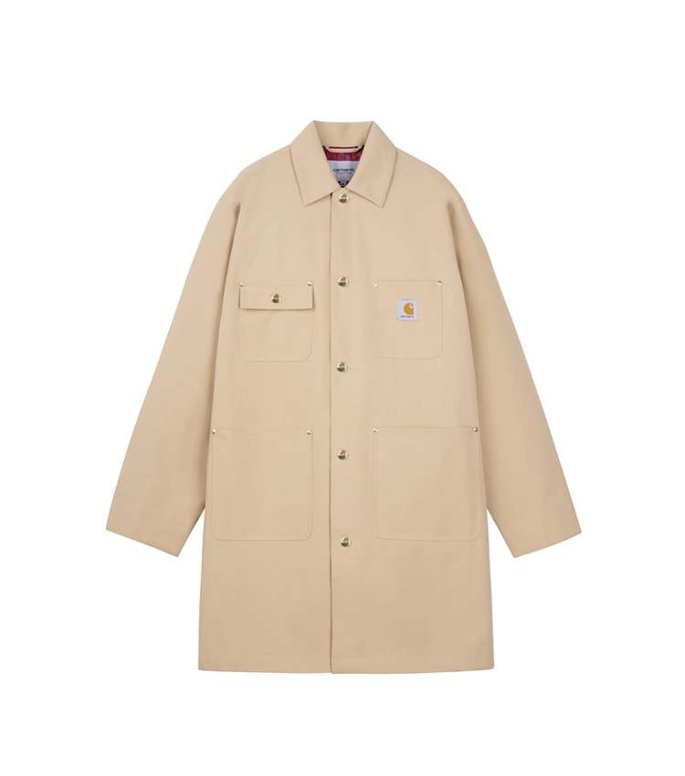 Carhartt WIP Coats Men's KHD/Khaki Hooded Non Detachable Moderate Straight Fit
